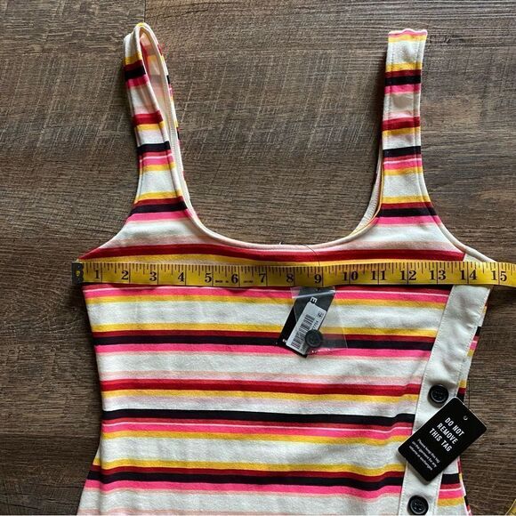 Express Bodycon Midi Dress NEW Colorful Stripes XS Stretch Party - Picture 9 of 13